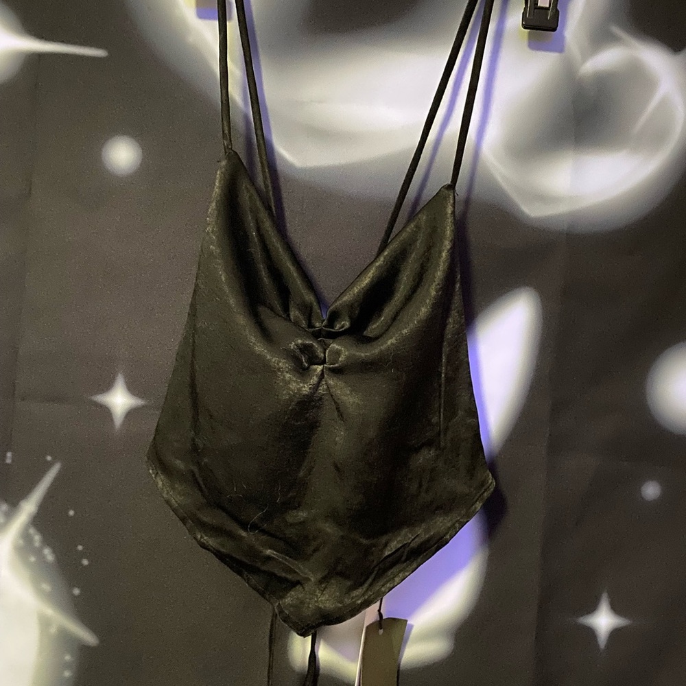 Halter black backless top